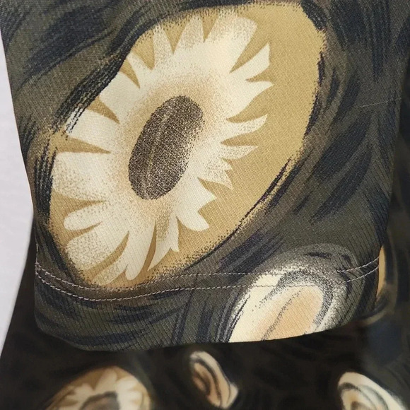 Hand Made Button Down Collar Blouse Gold And  Brown Colors - Picture 4 of 9